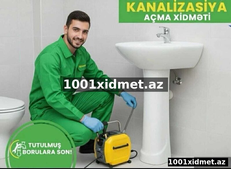 Kanalizasiya tutulmuş boruların açılmas 7/24