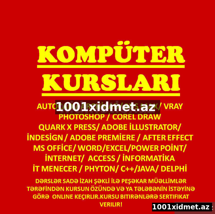 Kompüter Dizayn montaj ofis proqramları kursu